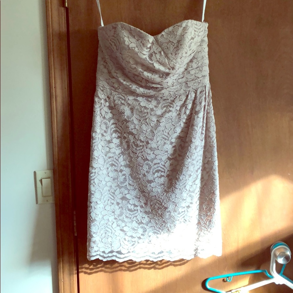 David’s Bridal Lace shirt bridesmaids dress